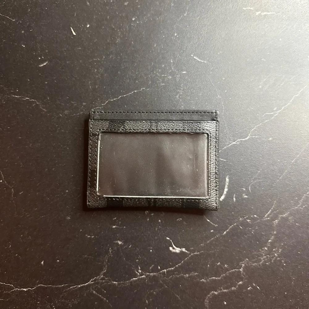 Coach Men's Flat Card Case | Charcoal/Black